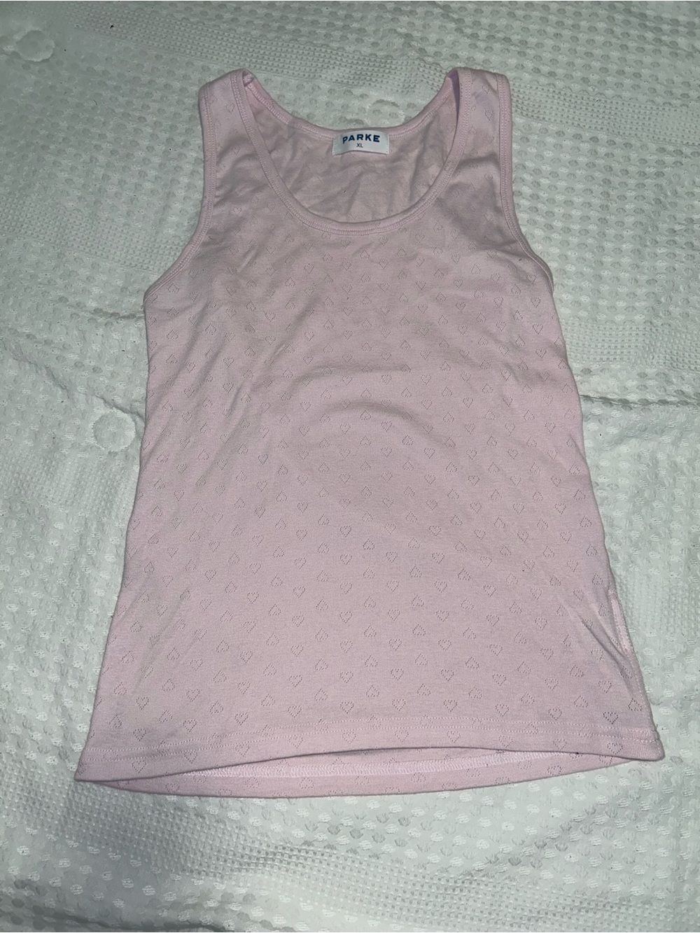 Parke Heart Pointelle Tank Color: Peony Size XL NWOT - Picture 4 of 9